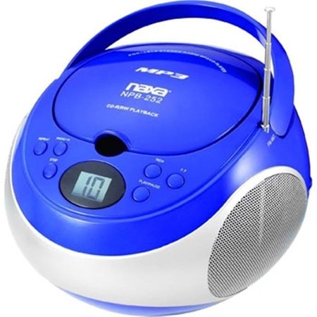 NAXA ELECTRONICS NAXA RA20178 Portable MP3-CD Player with AM-FM Stereo Radio- Blue RA20178